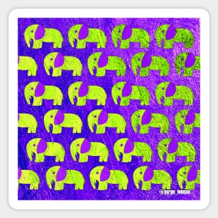 Green purple elephant ecopop Sticker